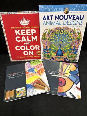 Cretacolor Fine Art Pastel Pencil 24 Set Artisit Chalk BF Hirm + Coloring Books