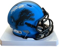 BRIAN BRANCH SIGNED DETROIT LIONS ALTERNATE MINI HELMET BECKETT WITNESS COA