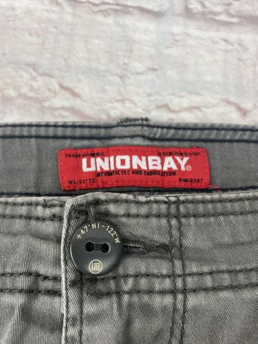 Herren Union Bay Cargoshorts Chino flach vorne Stretch Gr. 40 grau distressed - Bild 6 von 10