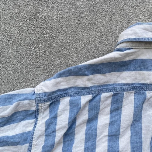 Vintage Carhartt Striped Short Sleeve Button Up Summer Camp Shirt - Picture 6 of 8