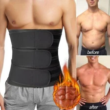 Mens Abdomen Fat Burner Body Shaper Waist Trainer Sauna Sweat Belt Weight Loss