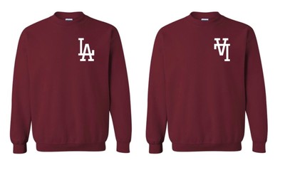 Los Angeles dodgers  crewneck sweatshirt raised soft logo upside down logo
