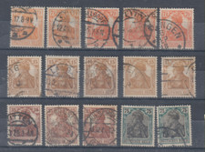 DR / Deut.Reich 1916 Nr.99(5x)/100(5x)/103(2x)/104(3x) !!! Farbe / Stempel !!!