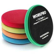 Workpro 5pc 7.5 Buffing Sponge Pads Sponge Waxing Foam Buffing Kit Car Polisher