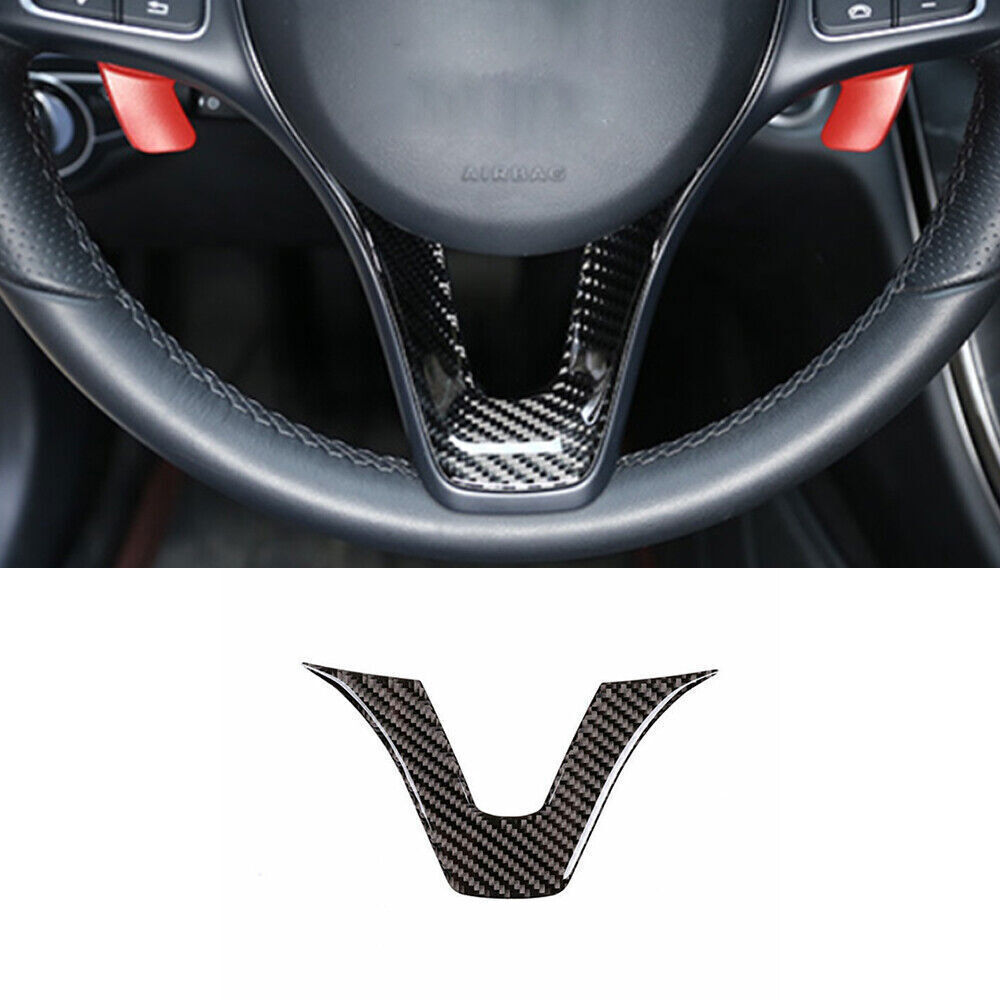 Steering Wheel U-Type Sheet Cover Trim For Benz C-Class 15-21 Vinyl Carbon Fiber
