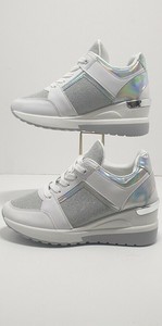 white heeled trainers