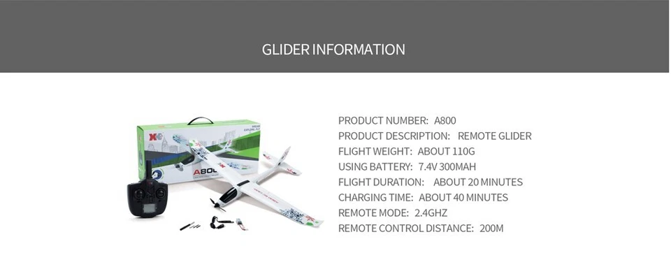 Avión de control remoto Wltoys XK A800 5 CANALES RC 3D/6G planeador ala fija RTF Foto 3 de 4