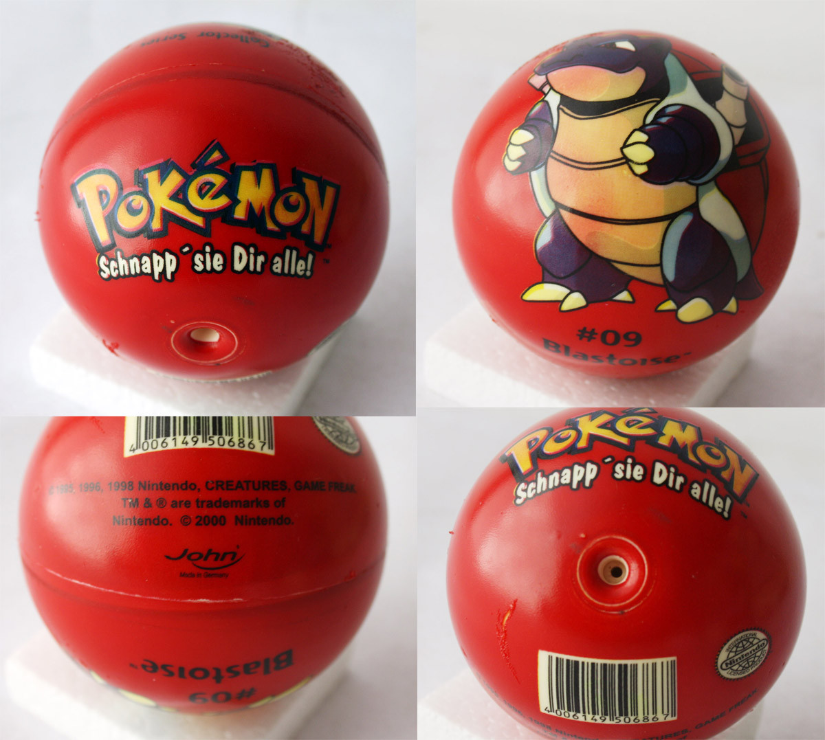 RARE ORIGINAL 2000 POKEMON BLASTOISE #9 RUBBER BALL NINTENDO JOHN