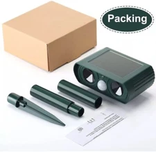 Animal Repeller Ultrasonic Solar Bird Dog Cat Skunk Deer Raccoon Repellent