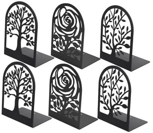 Decorative Book Ends, Heavy Duty Bookends for Shelves, Combination 3 Pairs