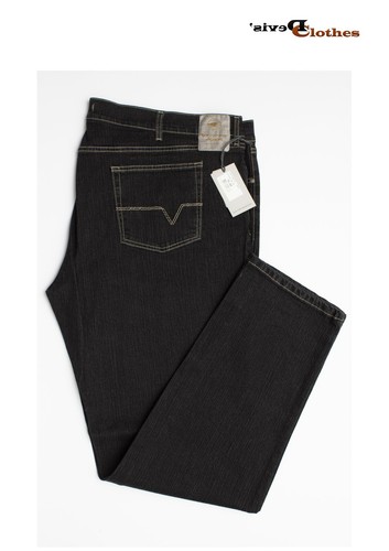 Jeans Vitamina Uomo Nero Taglie Forti (62-64-66-68) Art. PX01-6280-1A  OLIVER CAL | eBay