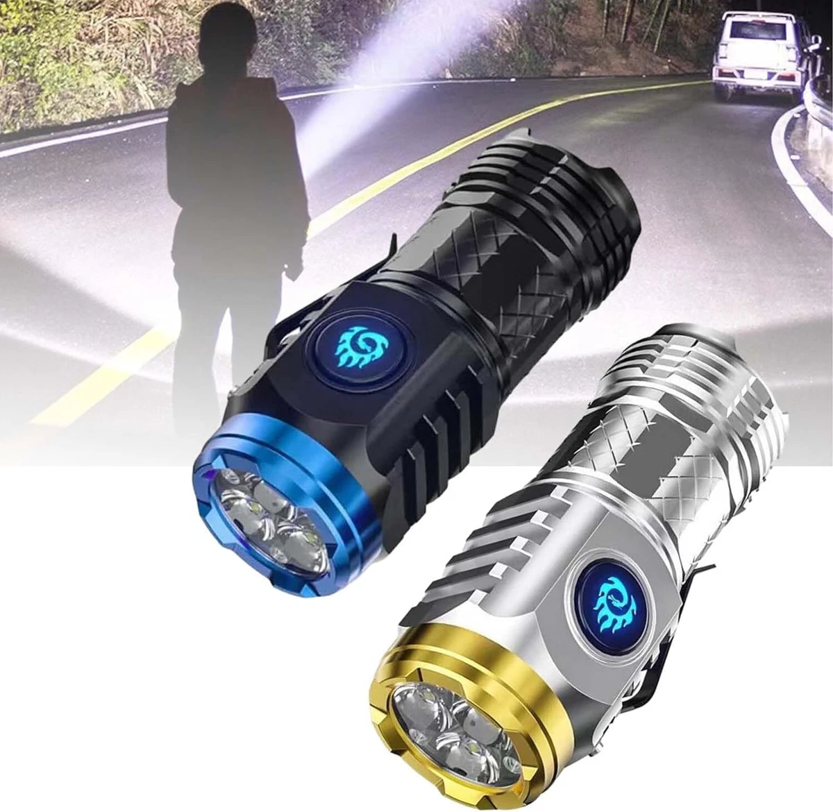 Three-Eyed Monster Mini Flashlight Flash Super Power Waterproof Outdoor  Travel