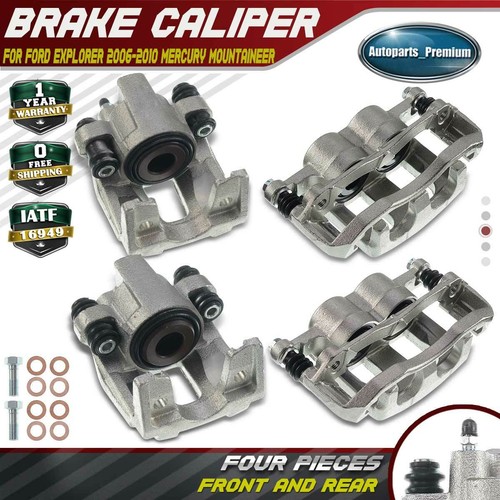 Front LH & RH Brake Calipers w/ Bracket For Ford Explorer Mercury