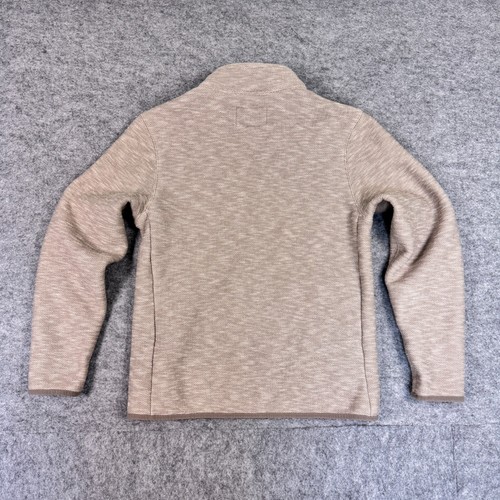 Marks & Spencer Men's Fleece Zip-Up Size Small Grey Herringbone Warm - Picture 2 of 7