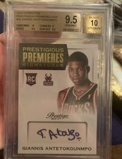 2013 Panini Prestige Giannis Antetokounmpo Rookie Auto BGS 9.5 W 10 Gem Mint