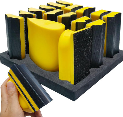16 PCS Contoured Profile Sanding Block Set Hook and Loop Foam Material