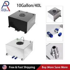 10 Gallon Aluminum Street Racing Drift Strip Fuel Cell Gas Tank + Level Sender