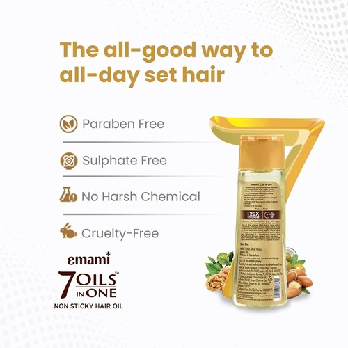Emami 7 Oils in One Damage Control Hair Oil - 200 ML FAST SHIPPING - Picture 7 of 8