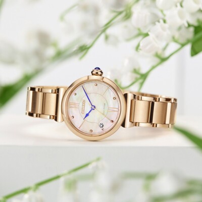 Citizen L EM1073-85Y Eco-Drive Maybells Rose Gold Sapphire Ladies