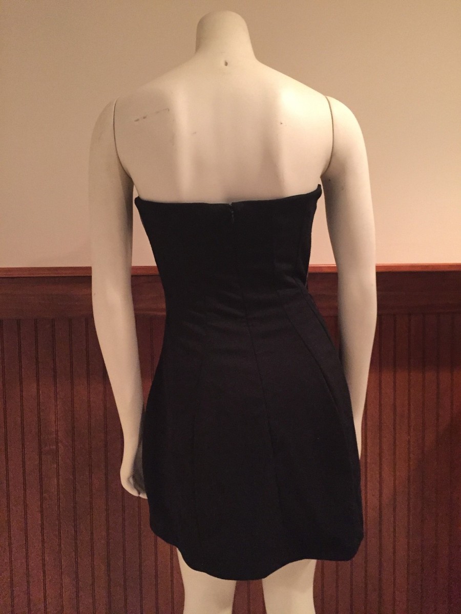 Shakuhachi Black and White Leather Strapless Dress - Size: XS | eBay