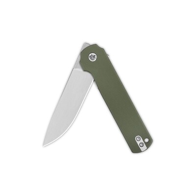 QS144C QSP Lark Green G10 Handle 14C28N Plain Edge Satin Blade IKBS Linerlock Cl