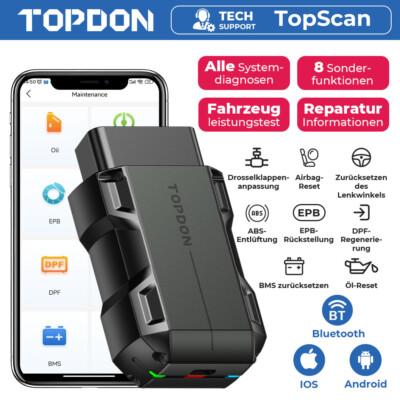 TOPDON TOPSCAN PROFIL Auto diagnosegerät OBD2 Komplett system ABS ESP TPMS ETS