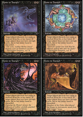 4 x Hymn to Tourach (je Version) ~ Fallen Empires [ Excellent ] [ Magic MTG ]