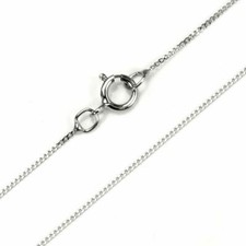 9 ct White Gold Curb Chain Necklace 18 inch