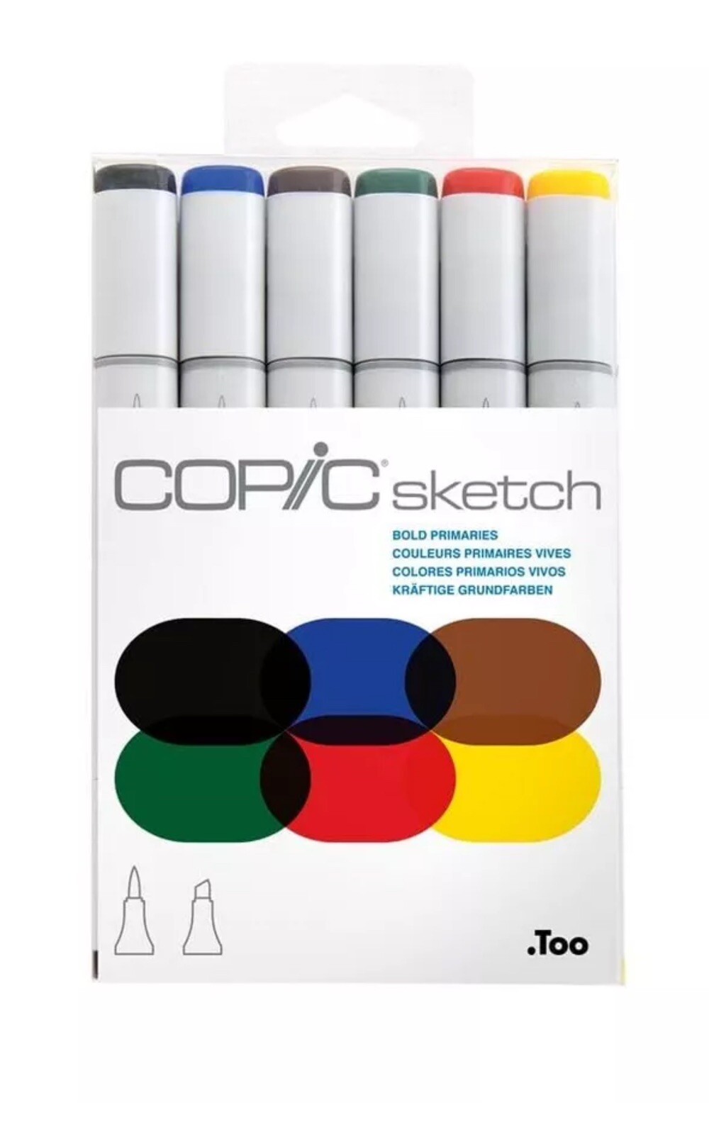 Sketch, Alcohol Markers, 6pc Set, Bold Primaries