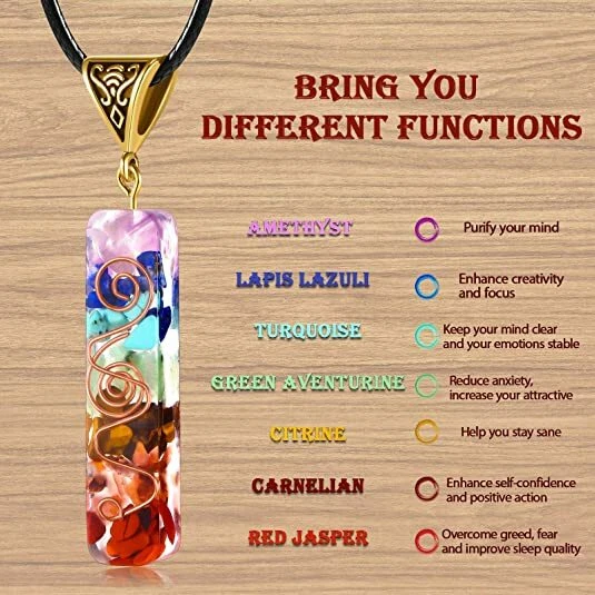 7 Chakra Reiki Healing Yoga Natural Stone Pendant Necklace Unisex Jewellery Gift eBay