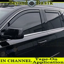 2015-17 2018 2019 2020 Chevy Tahoe SMOKE Door Vent Visors Rain Guards IN CHANNEL