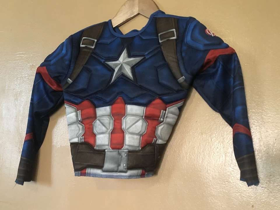 Disfraz Capitán Americano Niño Pequeño Top Multicolor Manga Larga Foto 4 de 4