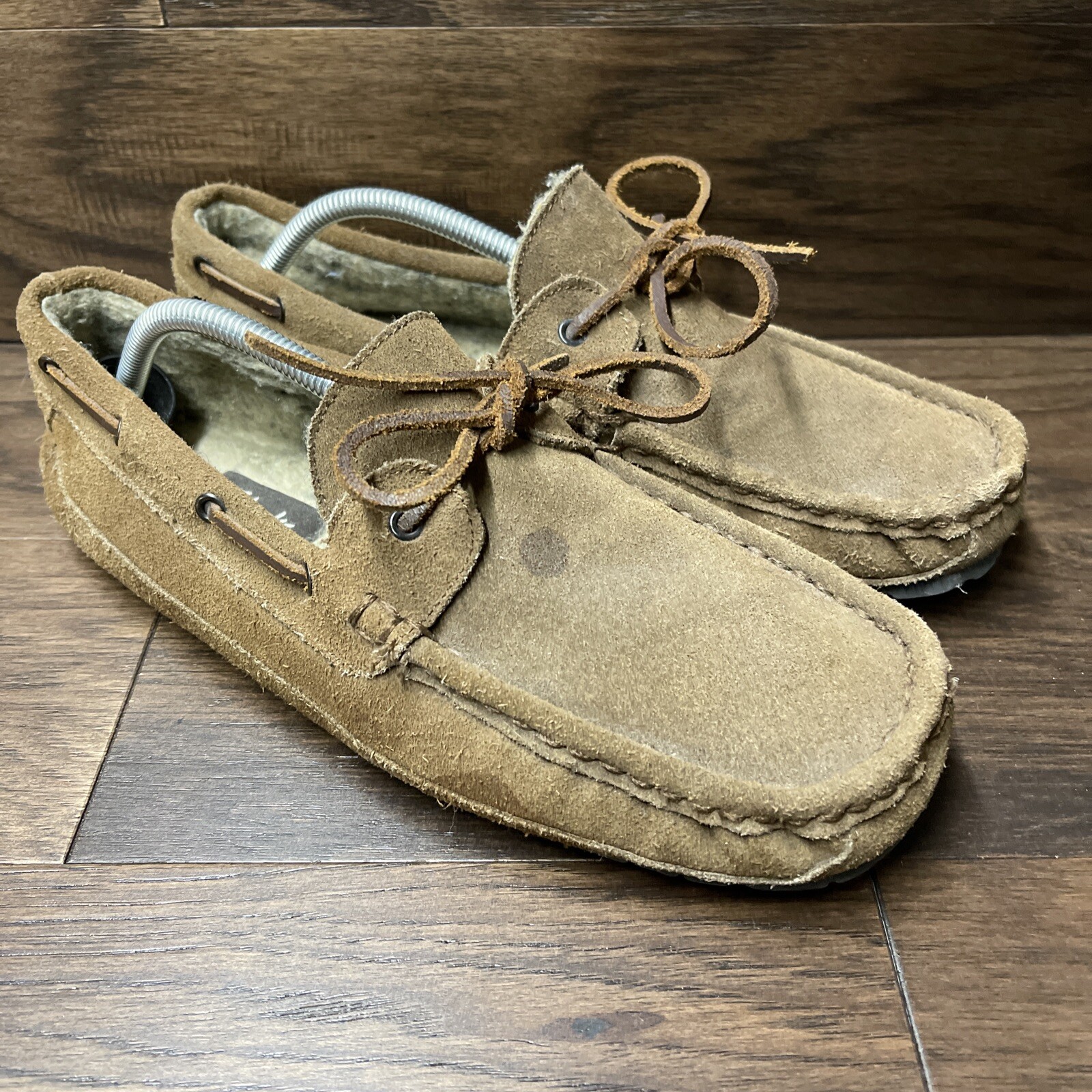 Clarks Slippers, Brown, #016-1029, Leather/Faux Fur, Men's US Size 11-image