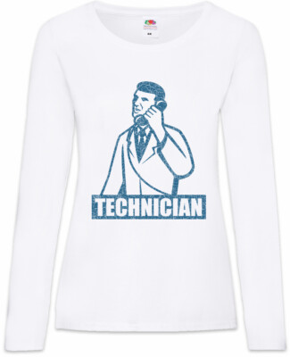 Technician Damen Langarm T-Shirt Electrical Engineer Electrician Scientist