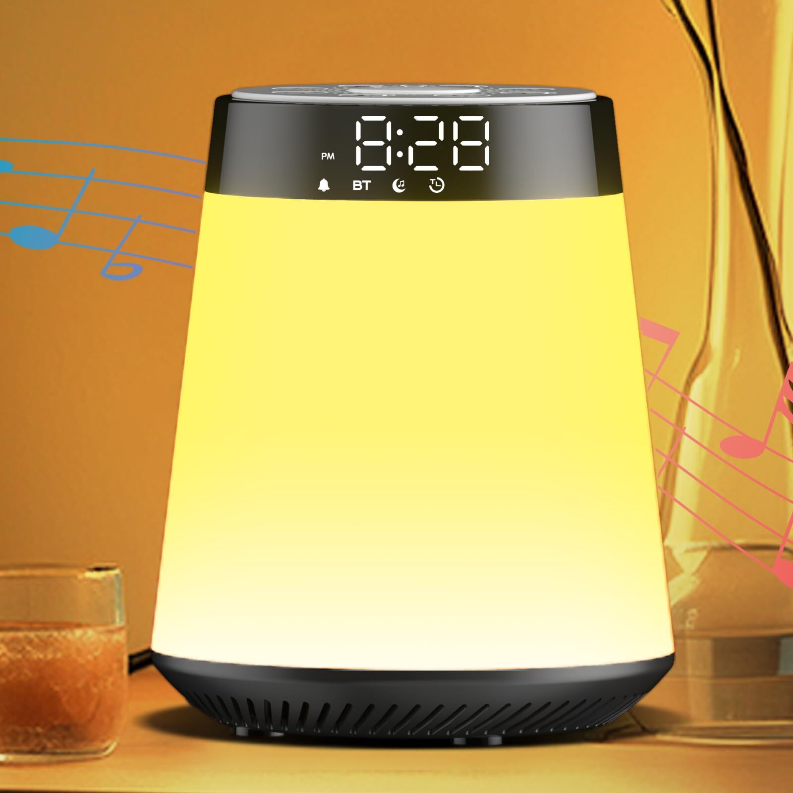 Sunrise Alarm Clock with White Noise Machine 30 Soothing Sounds 12 Dimmable Night Lights