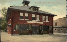 South Norwalk Connecticut CT Fire Station 1910s Postcard