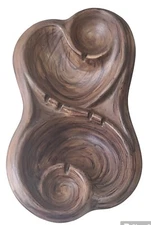 Vtg Large Ceramic BROWN UNIQUE Cigar- Cigarette Ashtray WOOD LOOK 13X8 READ