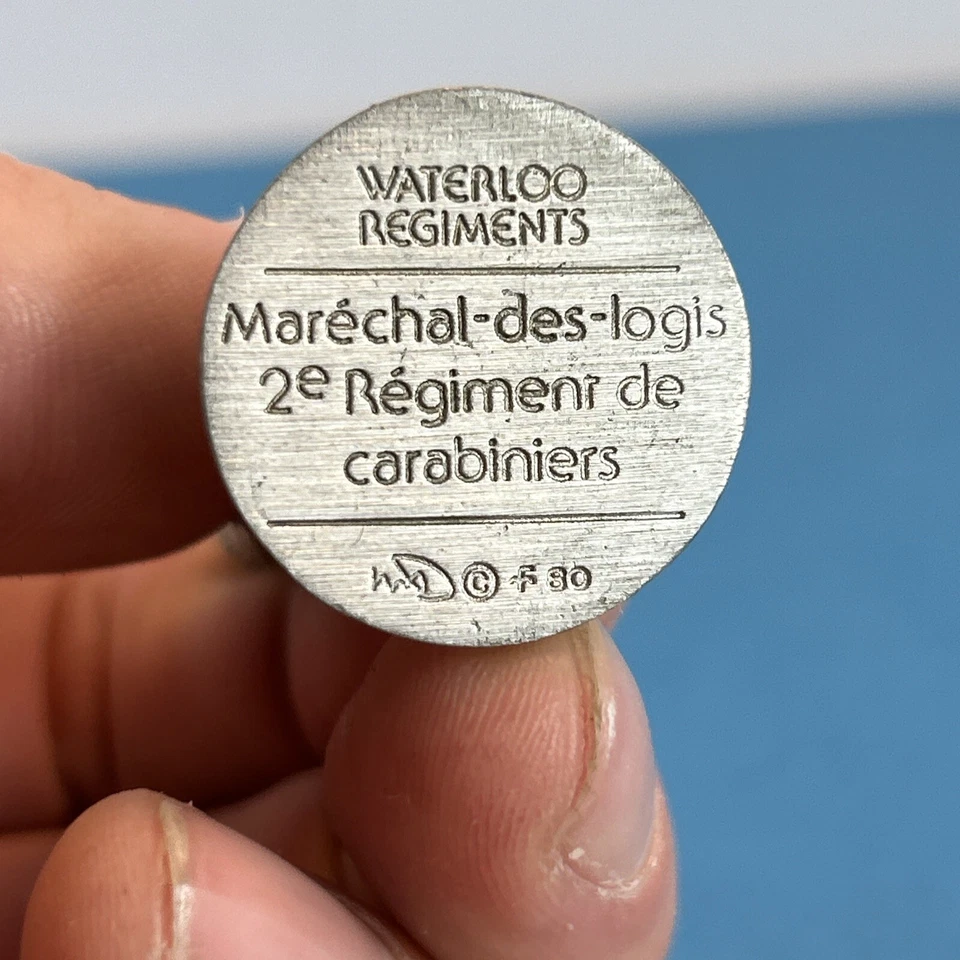 Toy Soldier de colección Franklin Mint Waterloo Regiment 1979 Carabineros Marechal 2do Foto 4 de 4