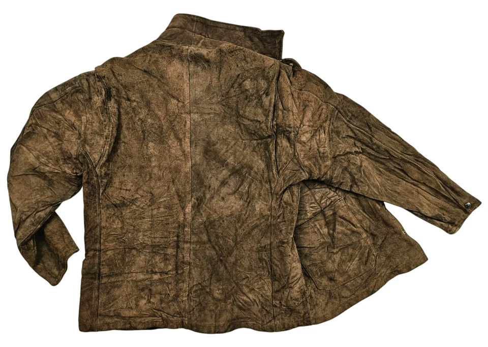 HOT VTG 70's USA Men's SCHOTT @ PARKA WOOL LINED BROWN SUEDE LEATHER Jacket 42 L - Image 4 of 4