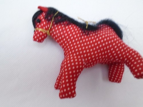 VINTAGE BOALT POLKA DOT PONY HANDMADE SIGNED FOLK ART XMAS ORNAMENT FREE S&H 518 - Imagen 2 de 7