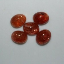 Natural Sunstone 9x7mm Flat Back Oval Cabochon Loose Gemstone s