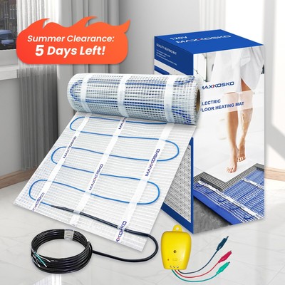 MAXKOSKO Electric Floor Heat Mat Kit, 120V Underfloor Radiant Heating System