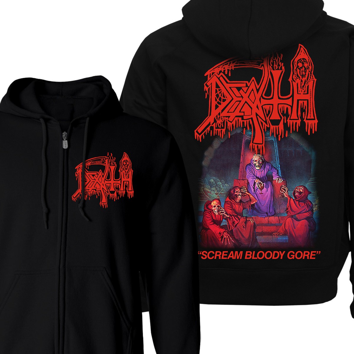 ★DEATH Scream Bloody Gore Zip-Up Hoodie★ DEATH Scream Bloody Gore Zip-Up Hoodie NEW! Relapse Records SS4253