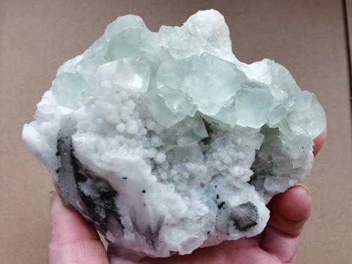 487g Natural Green fluorite crystal on Quartz crystal mineral specimen china - Picture 8 of 12