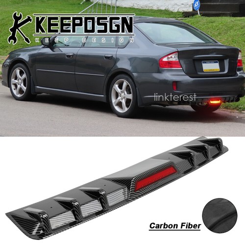 For Subaru Legacy CARBON FIBER Rear Bumper Diffuser Spliter w/ LED ...