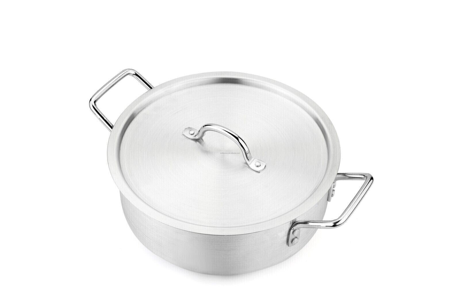 3Pcs Aluminium Casserole Dish Stock Pot Cooking Pot Pan Lid Set