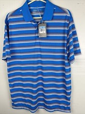 Nike Golf  Dri Fit Standard Fit Striped Liquid Mesh Polo Shirt  Size Medium