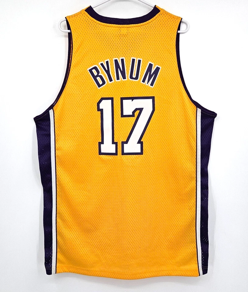 Camiseta Adidas Auténtica Los Angeles LA Lakers Andrew Bynum #17 Talla XL Longitud +2 Foto 2 de 4