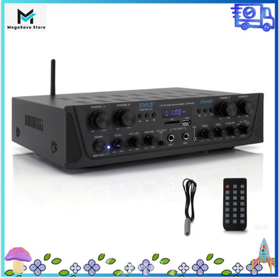 4 Channel Bluetooth Audio Amplifier 500W Karaoke USB AM FM Receiver
