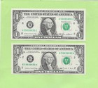 '5989 9895' .. MATCHING (2) .... UNCIRC $1  RADAR NOTES     1985 & 1988 — photo 1